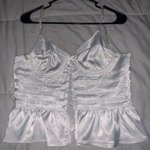 White ruffle top